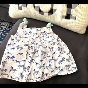 Gymboree 2T girls top zebra blue print w bows